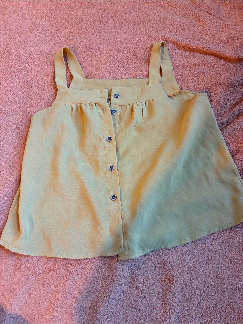 Girls' Yellow Button-Front Tank Top